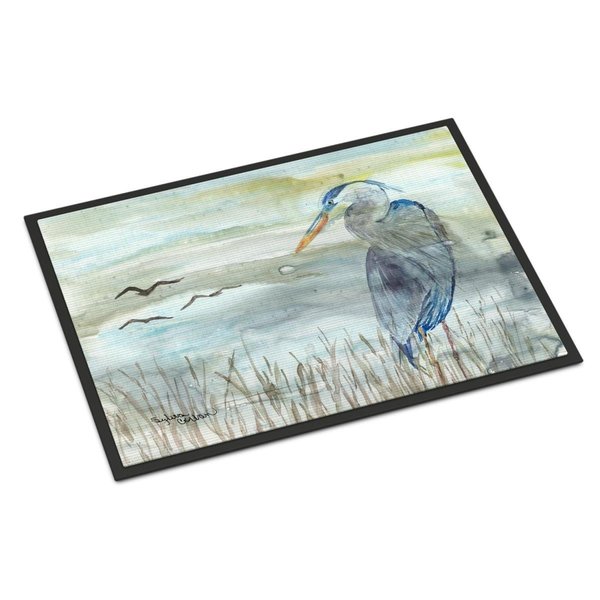Carolines Treasures 18 x 27 in. Blue Heron Watercolor Indoor or Outdoor Mat SC2007MAT